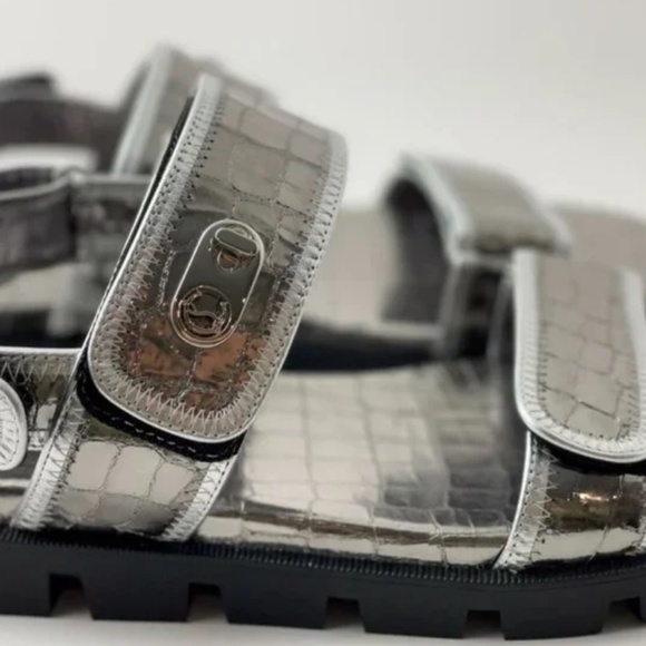 Christian Louboutin Lock Cool Croc Dad Sandals NIB 7.5 - Picture 7 of 11